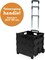 Ultra-Slim Rolling Collapsible Storage Pack-N-Roll Utility-carts, with Telescopic Handle, for Home, Garden, Shopping, Office, School use, Medium, Black
